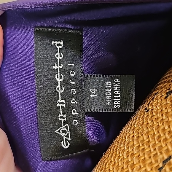 Size 14 connected apparel new without tags purple 3/4 length sleeve dress - Picture 9 of 11